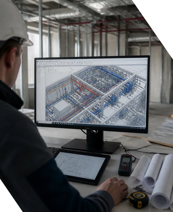 Создание BIM модели инженерных сетей для объектов в Анжере-Судженске